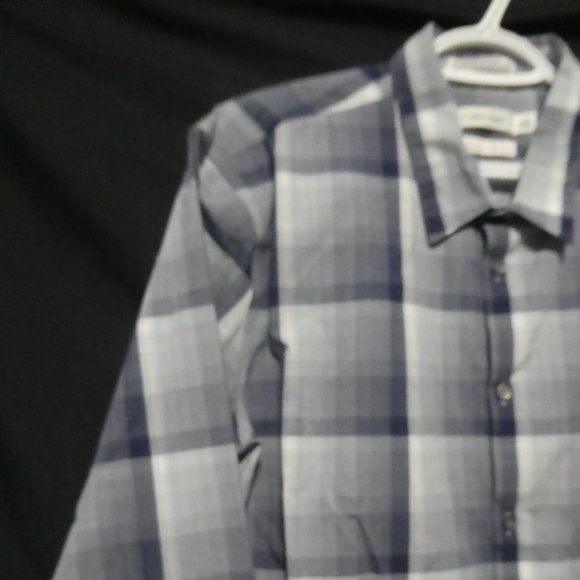 CALVIN KLEIN | Non-Iron | Body Fit | large 16-16.5 | Blue Plaid Button-up Shirt - Picture 4 of 16